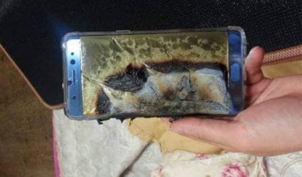 samsung galaxy note 7 on fire