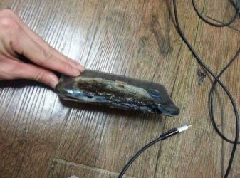 samsung galaxy note 7 on fire