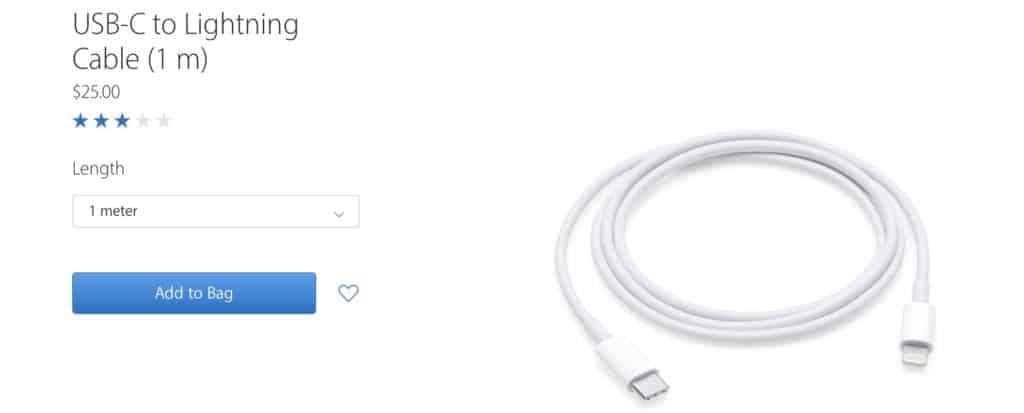 USB-C to lightning cable