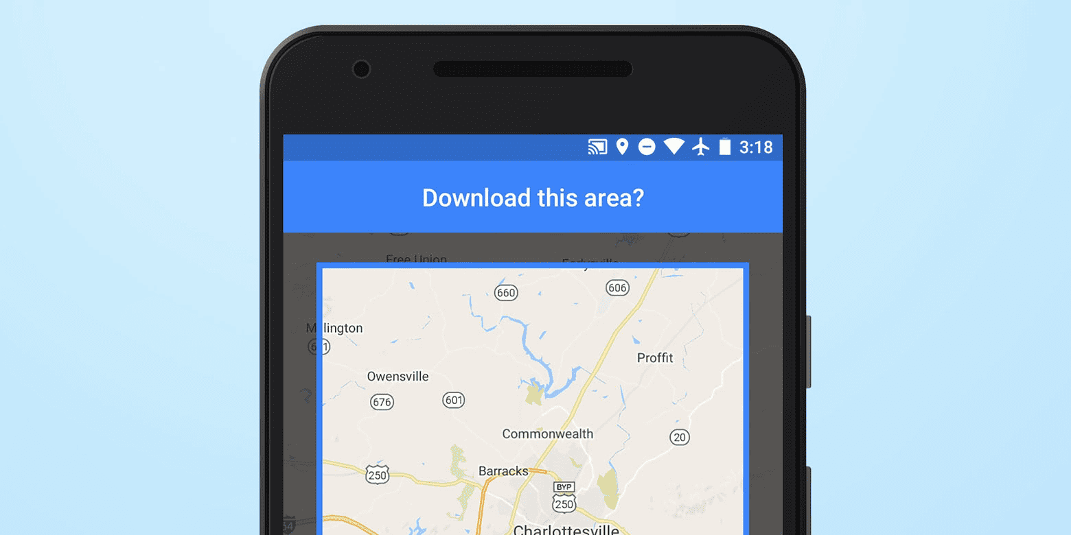 Download the offline map on Google Map